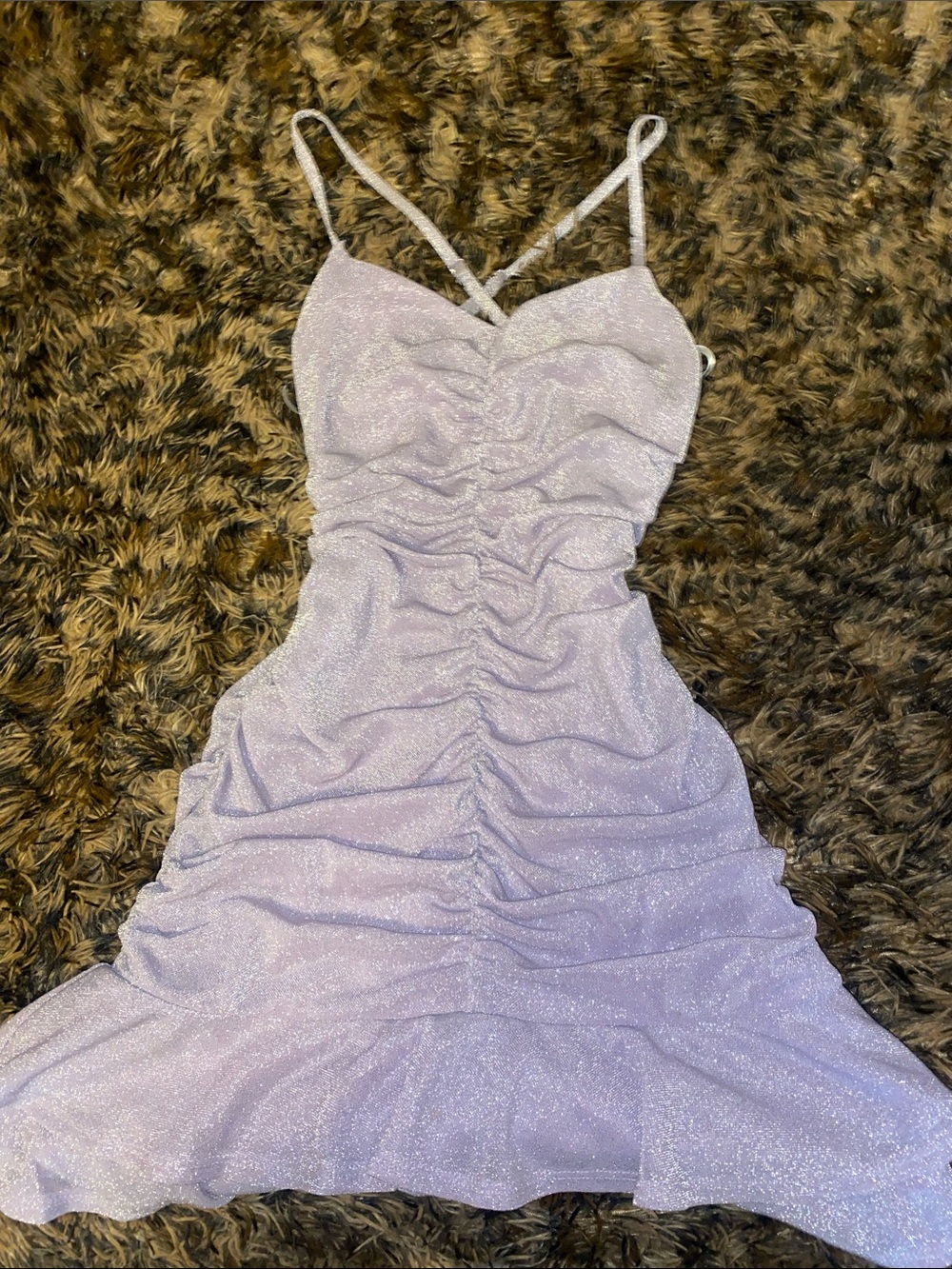 Girls' Sparkle Lilac Ruffle Party Dress